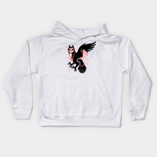 Cherry Blossom Owl Kids Hoodie